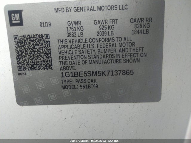 Chevrolet CRUZE LT 2019 1G1BE5SM5K7137865 Image 16