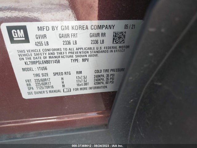 Chevrolet Trailblazer Lt 2022 KL79MPSL6NB011458 Image 9