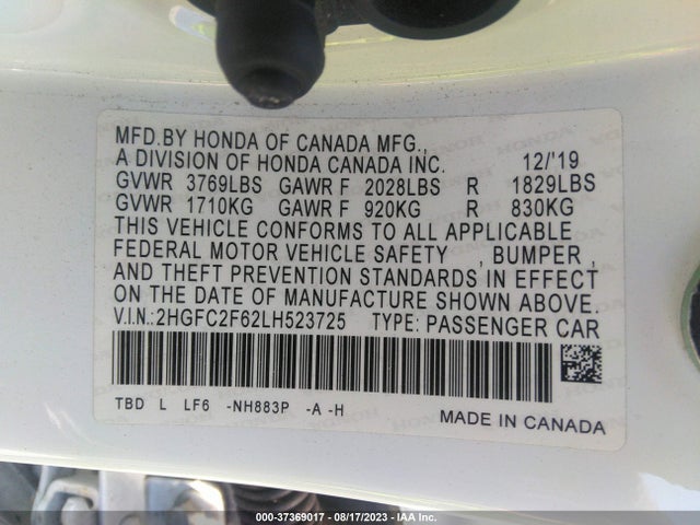 Honda Civic Sedan Lx 2020 2HGFC2F62LH523725 Image 15