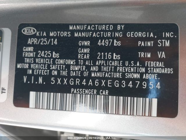 5XXGR4A6XEG347954 KIA Optima Sx Turbo