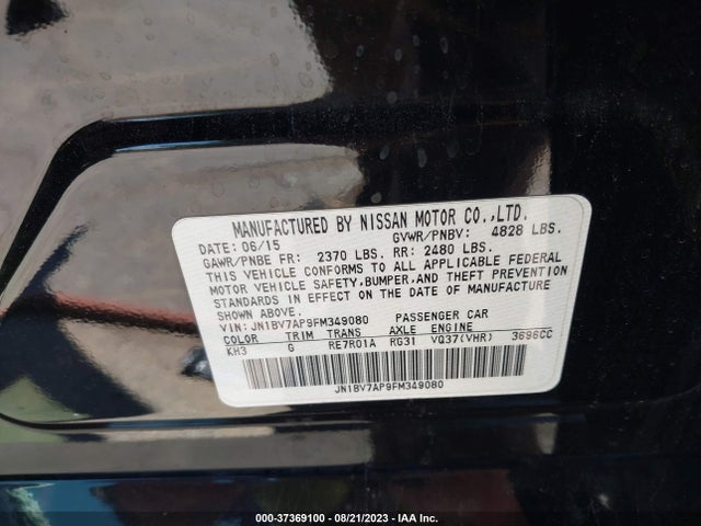 2015 INFINITI Q50 PREMIUM VIN: JN1BV7AP9FM349080