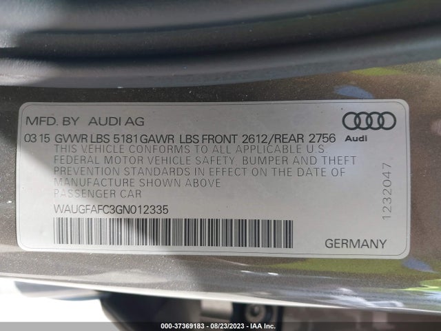 WAUGFAFC3GN012335 Audi A6 2.0t Premium Plus