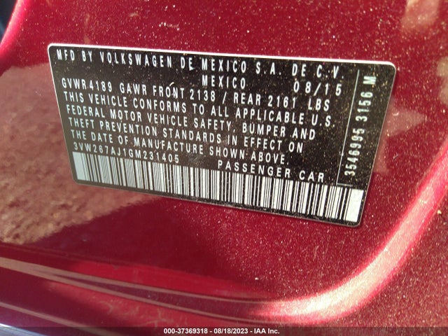 3VW267AJ1GM231405 Volkswagen Jetta Sedan 1.4t S