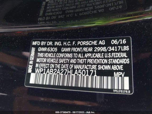 2017 PORSCHE CAYENNE WP1AB2A27HLA50171 Photo 8