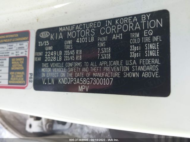 KNDJP3A58G7300107 KIA SOUL +