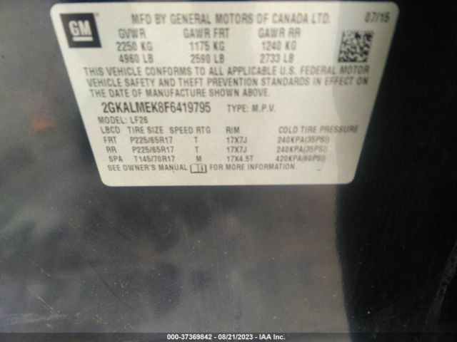 2GKALMEK8F6419795 GMC Terrain Sle