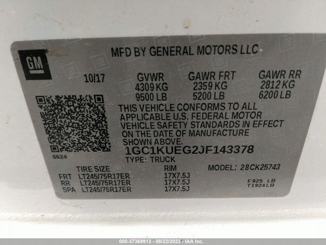 Chevrolet Silverado 2500hd Wt 2018 1GC1KUEG2JF143378 Image 9