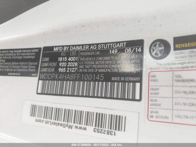WDDPK4HA8FF100145 Mercedes-Benz Slk-class Slk 250