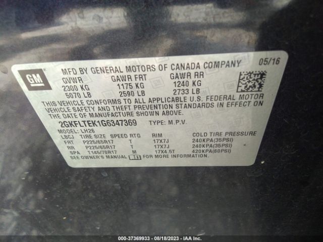 2GKFLTEK1G6347369 GMC Terrain Sle
