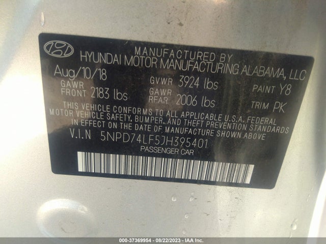 Hyundai ELANTRA SE 2018 5NPD74LF5JH395401 Image 15