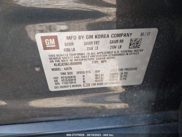 KL4CJCSB2JB500008 Buick Encore Essence