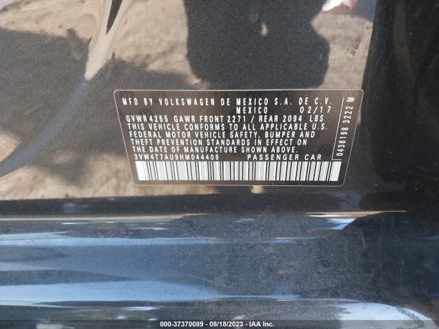 2017 Volkswagen GTI, VIN: 3VW4T7AU9HM044409