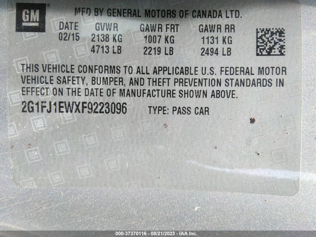 Chevrolet CAMARO SS 2015 2G1FJ1EWXF9223096 Image 9