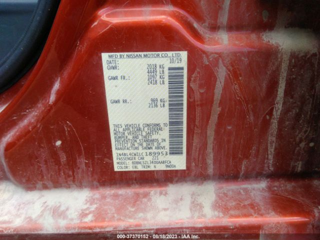 1N4BL4CW1LC189953 Nissan Altima 2.5 Sr