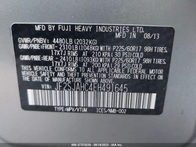 JF2SJAHC4EH491645 Subaru Forester 2.5i Limited