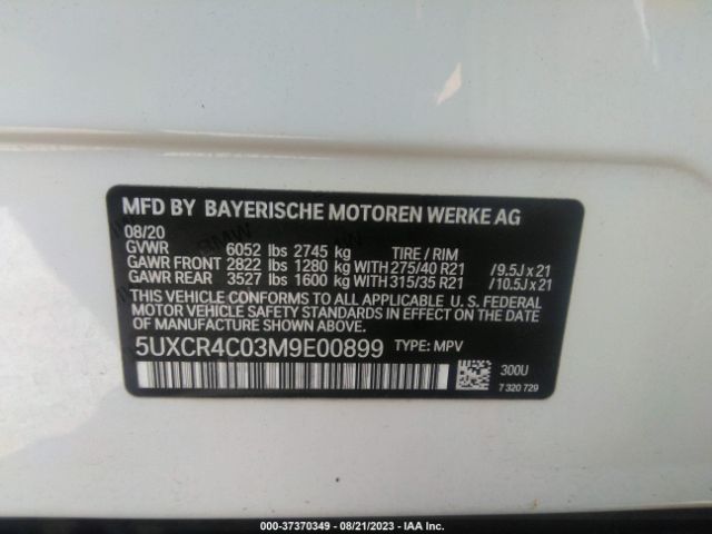 5UXCR4C03M9E00899 BMW X5 Sdrive40i
