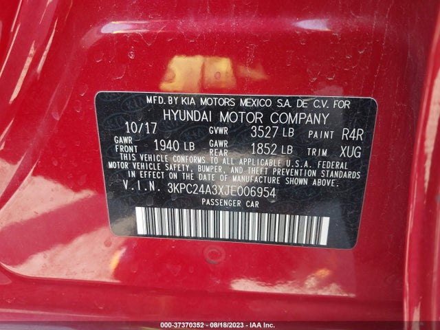 Hyundai ACCENT SE 2018 3KPC24A3XJE006954 Image 9