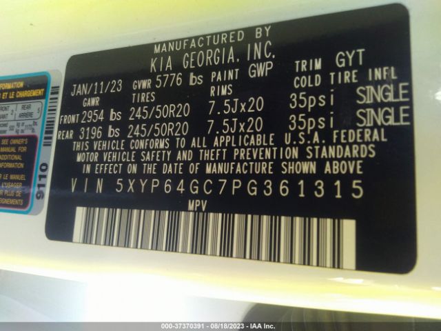 5XYP64GC7PG361315 KIA Telluride S