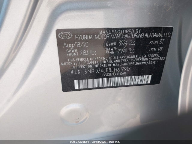 Hyundai ELANTRA SE 2020 5NPD74LF8LH617917 Image 15