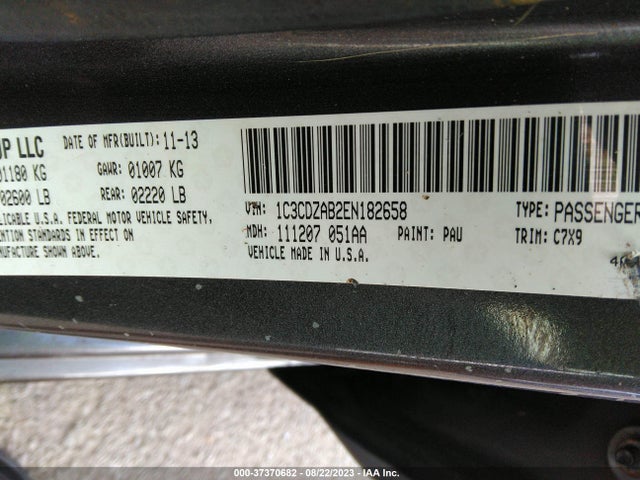 Dodge AVENGER SE 2014 1C3CDZAB2EN182658 Image 9