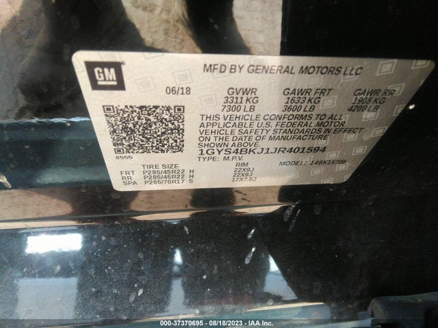 1GYS4BKJ1JR401594 Cadillac Escalade Luxury