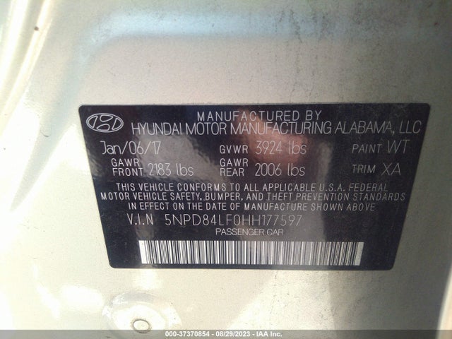Hyundai Elantra Value Edition 2017 5NPD84LF0HH177597 Image 15