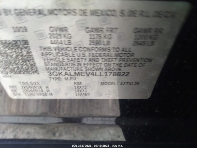 3GKALMEV4LL178822 GMC Terrain Sle