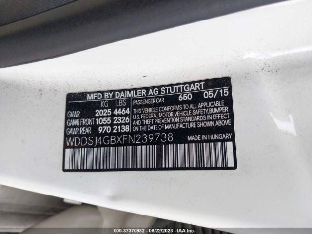 WDDSJ4GBXFN239738 Mercedes-Benz Cla-class Cla 250