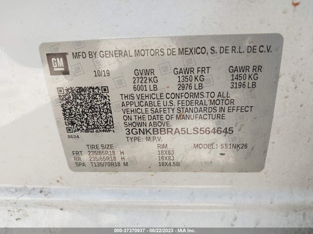 Chevrolet Blazer Lt 2020 3GNKBBRA5LS564645 Image 9
