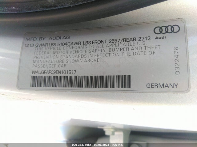 WAUGFAFC9EN101517 Audi A6 2.0t Premium Plus