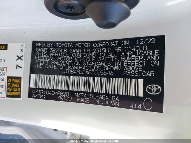 Toyota COROLLA LE 2023 JTDB4MEEXP3005546 Image 9