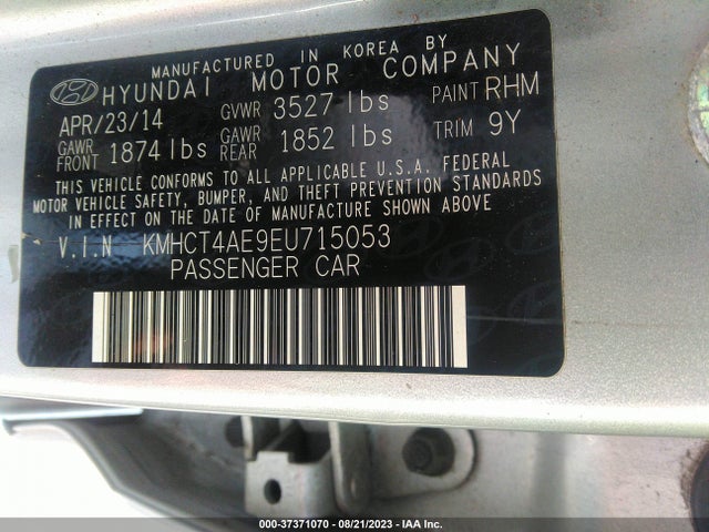 Hyundai ACCENT GLS 2014 KMHCT4AE9EU715053 Image 9