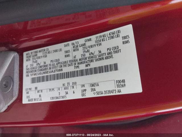 Ford Escape Titanium 2014 1FMCU0J95EUA27088 Image 16