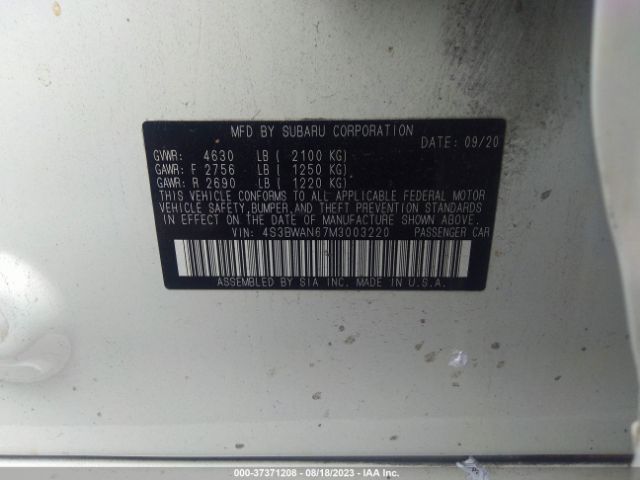 4S3BWAN67M3003220 Subaru Legacy Limited