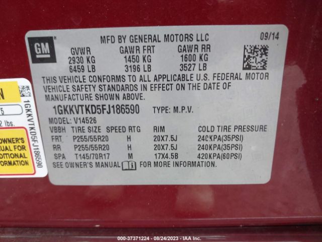 1GKKVTKD5FJ186590 GMC Acadia Denali