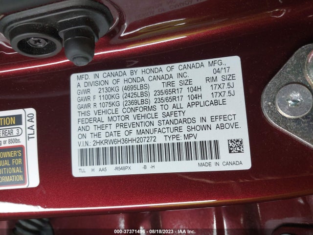 Honda CR-V LX 2017 2HKRW6H36HH207272 Image 9