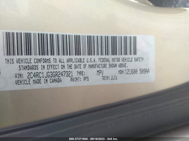 2C4RC1JG3GR247321 Chrysler Town & Country Limited