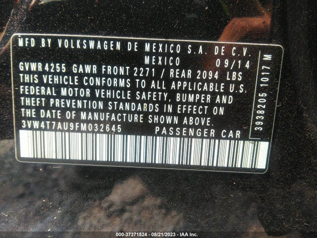 3VW4T7AU9FM032645 Volkswagen Golf Gti Se