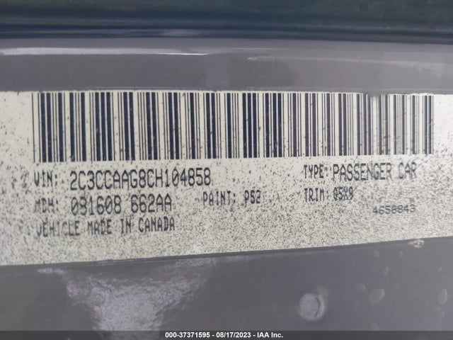 2012 CHRYSLER 300 VIN: 2C3CCAAG8CH104858