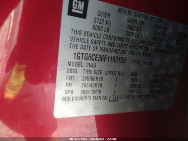 1GTG6CE36F1160159 GMC Canyon 4wd Slt