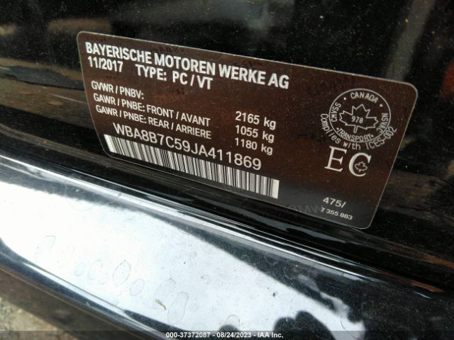 WBA8B7C59JA411869 BMW 3 Series 340i Xdrive