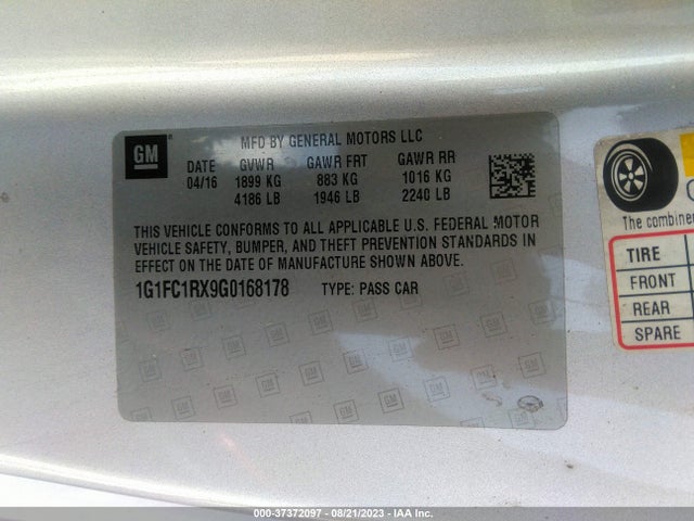 Chevrolet Camaro 2lt 2016 1G1FC1RX9G0168178 Image 9