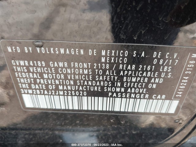 3VW2B7AJ2JM225020 Volkswagen Jetta 1.4t S