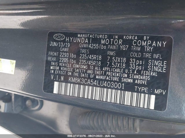 Hyundai Kona Limited 2020 KM8K3CA54LU403001 Image 15