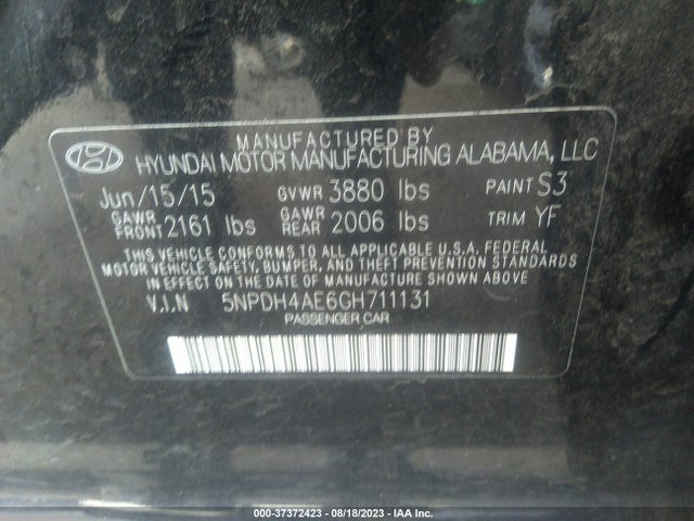 Hyundai ELANTRA SE 2016 5NPDH4AE6GH711131 Image 15