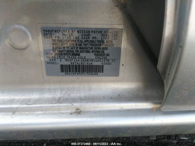 3N1CN7AP2FL955688 Nissan VERSA SV