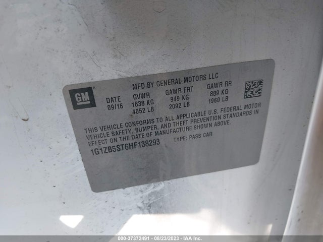 Chevrolet MALIBU LS 2017 1G1ZB5ST6HF138293 Image 9