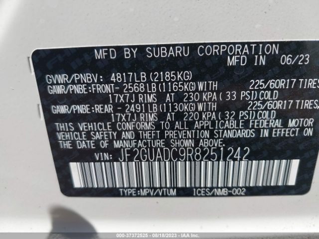 JF2GUADC9R8251242 Subaru Crosstrek Premium