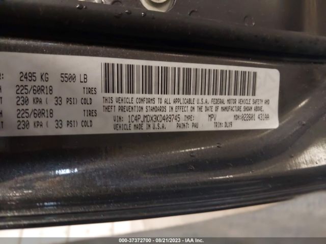 1C4PJMDX3KD409745 Jeep Cherokee Limited