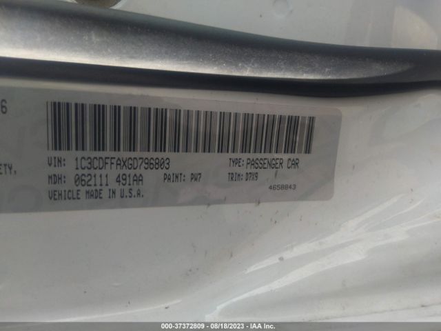 1C3CDFFAXGD796803 Dodge Dart Sxt Sport